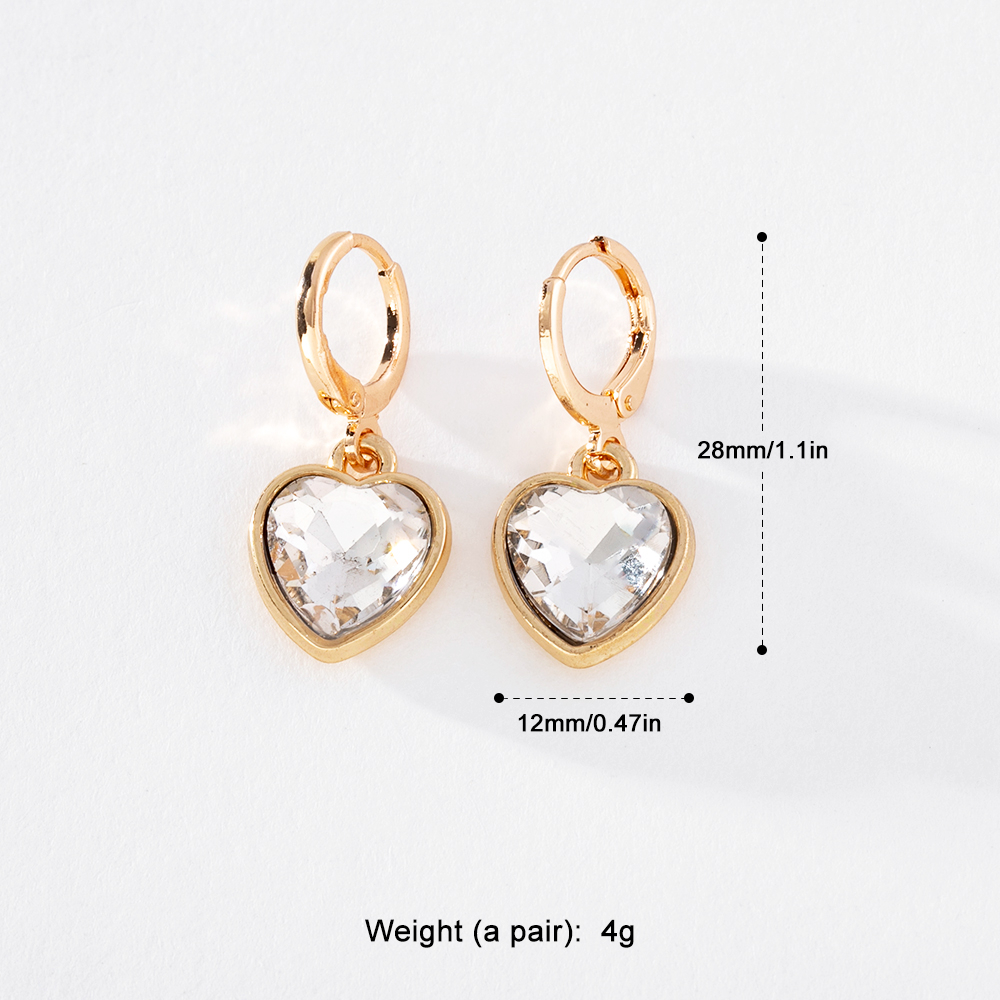Bông Tai Dạng Vòng Hình Trái Tim Đính Đá Zircon Nhiều Màu Sắc Dễ Thương Bằng Hợp Kim Thời Trang Cho Nữ PD1357