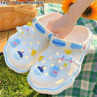ZHUXIA SANRIO Dép Nhựa EVA Đế Dày Tăng Chiều Cao 3CM Họa Tiết Hoạt Hình Phong Cách Hàn Quốc Cho Nữ