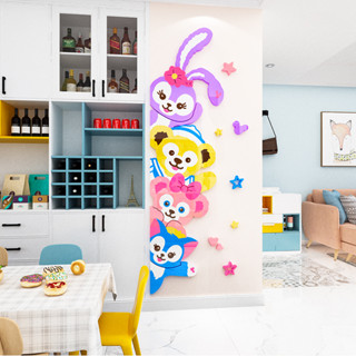Phim hoạt hình anime Star Dailou tường Stick 3 stereo tự dính tinh thể không thấm nước mica sơn trang trí phòng khách trẻ em cửa phòng