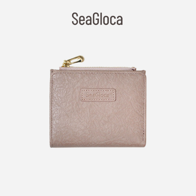 Ví Da PU Ngắn Dạng Gập Màu Trơn Phong Cách Hàn Quốc Cho Nữ