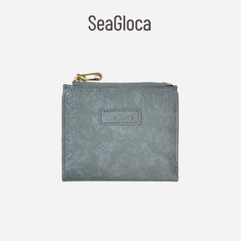 Ví Da PU Ngắn Dạng Gập Màu Trơn Phong Cách Hàn Quốc Cho Nữ