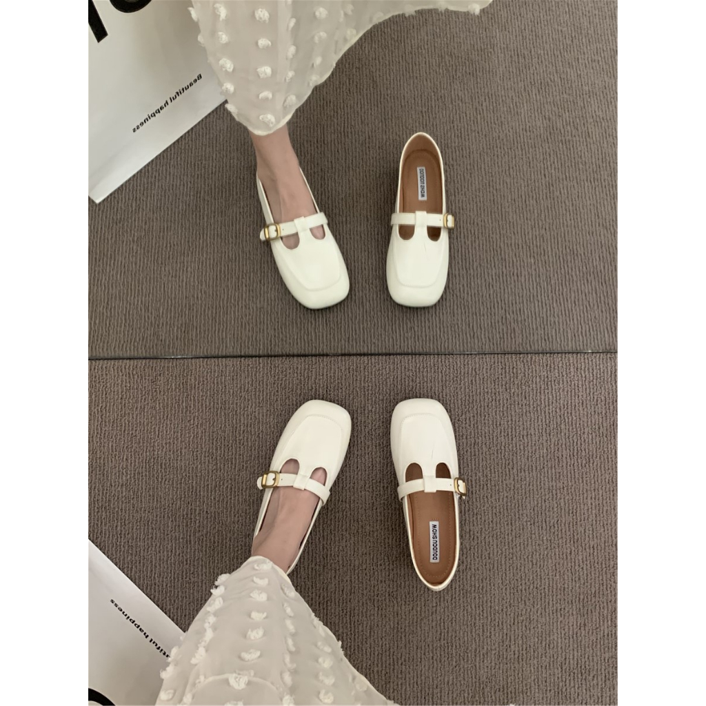 Giày Lười Da Đế Mềm Phong Cách Retro Pháp Thời Trang Mùa Hè Cho Nữ