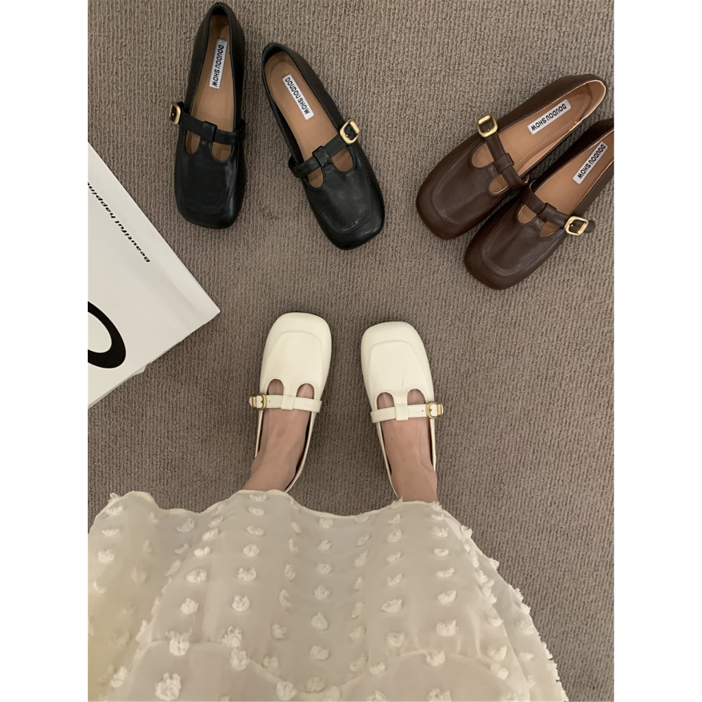 Giày Lười Da Đế Mềm Phong Cách Retro Pháp Thời Trang Mùa Hè Cho Nữ