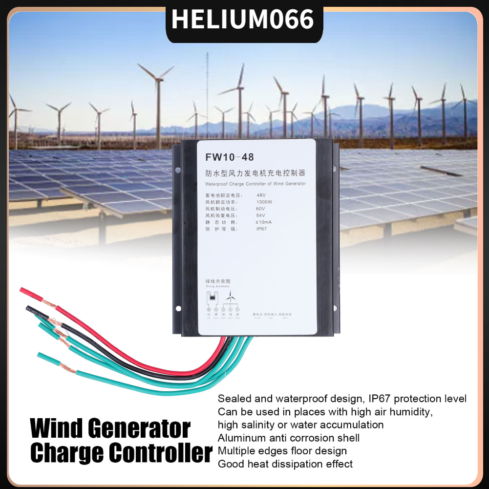 Bộ Điều Khiển Máy Phát Điện Tua Bin Gió Hộ Gia Đình Chống Thấm Nước Chỉnh 1000W 48V Helium066