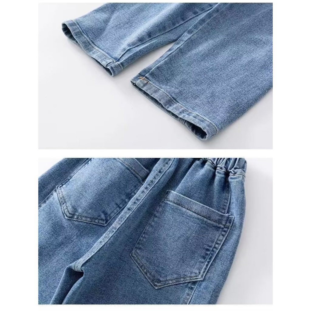 Quần Jean Dài Dáng Rộng Phong Cách Thời Trang Mới 2023 Cho Bé Trai