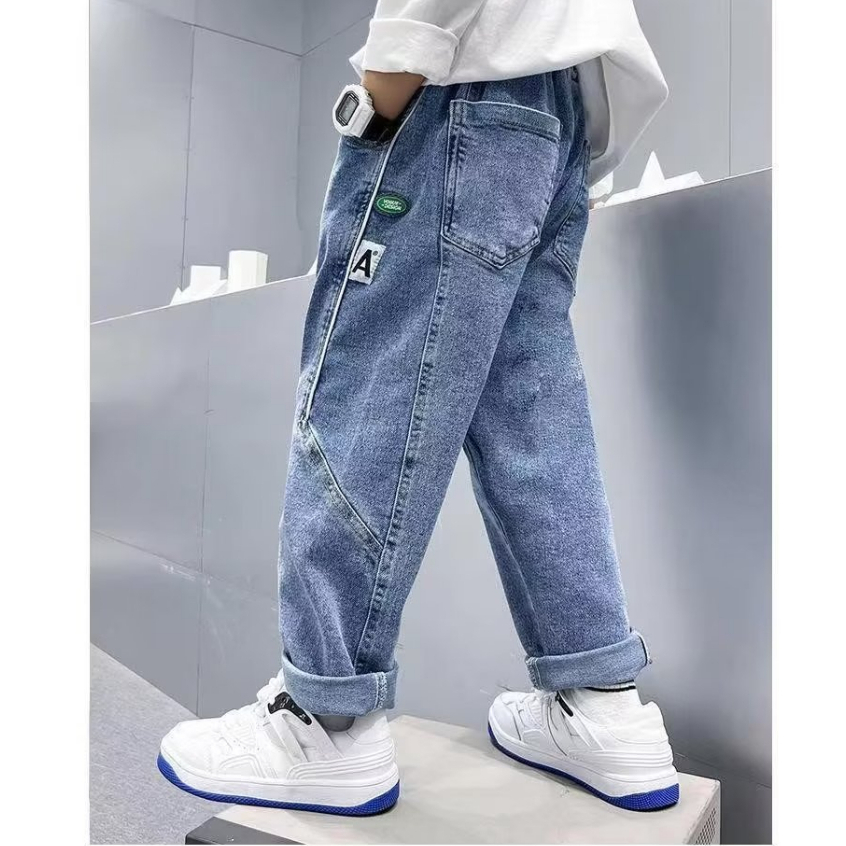 Quần Jean Dài Dáng Rộng Phong Cách Thời Trang Mới 2023 Cho Bé Trai