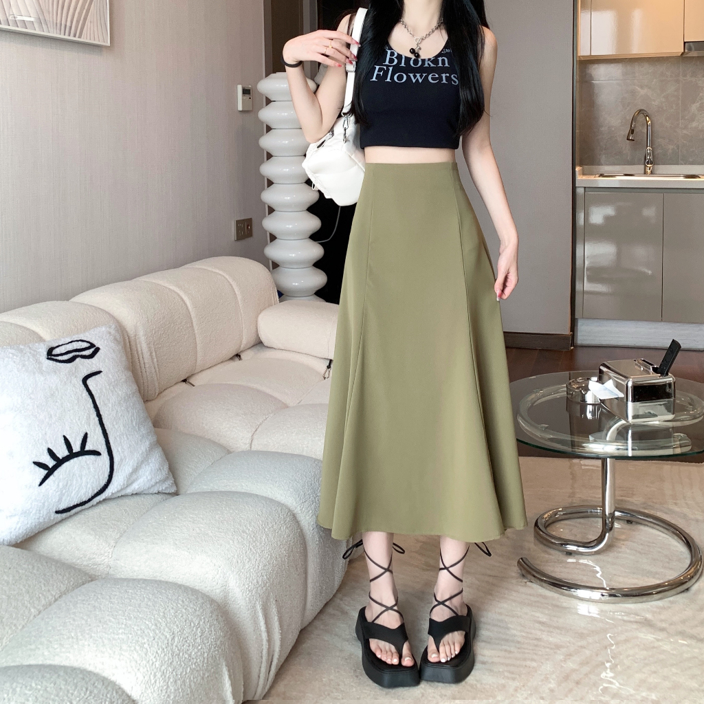 Xiaozhainv Váy Dài Lưng Cao Nhiều Màu Sắc Ngọt Ngào Phong Cách Pháp Cho Nữ