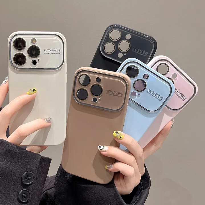 Ốp ĐiệN ThoạI MàU Trơn In Logo 15 Concepts Cho IPhone 15 14 13 12 Pro Max