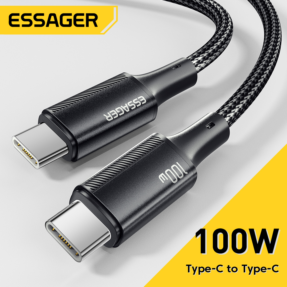 Dây Cáp Sạc Essager PD Type C Sang Type C 100W Fasr Cho Samsung ViVo Usb C