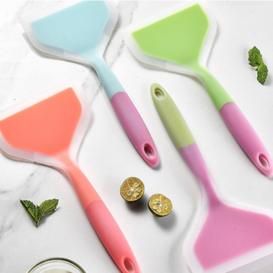 Best cook Thìa nấu ăn trong suốt hai màu Silicone miệng rộng chiên Pancakes Xẻng cho nhà bếp gia đình cmman13.vn