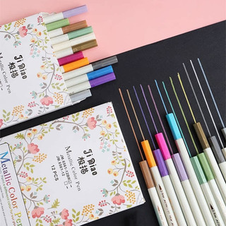 Set 12 bút lông vẽ màu nước ngọc trai kim loại đa năng ruixiang