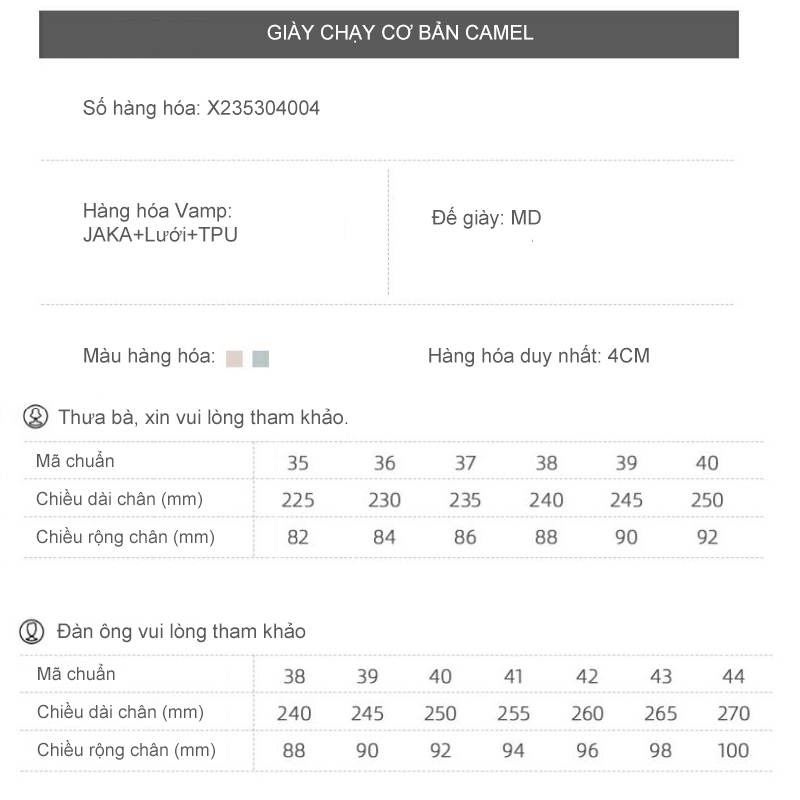 CAMEL SPORTS Giày Thể Thao Đế Mềm Siêu Nhẹ Phối Lưới Thoáng Khí Thời Trang Cho Nữ