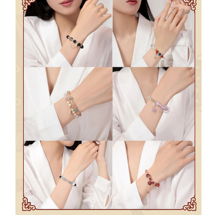 Chính Hãng Vòng Tay Trang Sức Dài Chính Hãng Mặt Trăng Tro Ming Merchandise Thái Cực Quyền Lisu Su