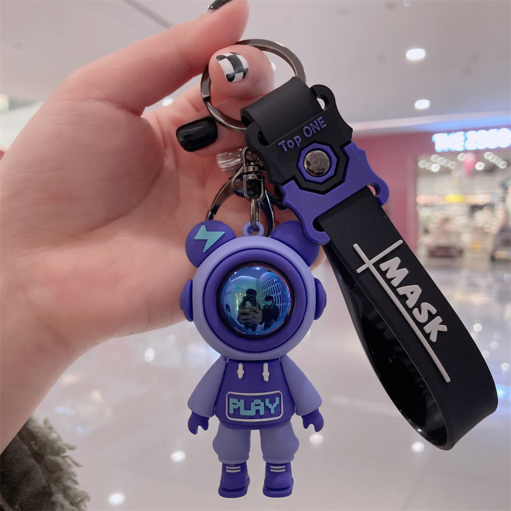 Móc Khóa Mặt Dây Chuyền Hoạt Hình Dễ Thương Thân Thiện Với Môi Trường Chìa Ô Tô Silicone Kim Loại