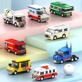 Set 8 mô hình đồ chơi lego xe cứu hỏa / xe cứu hỏa dành cho trẻ