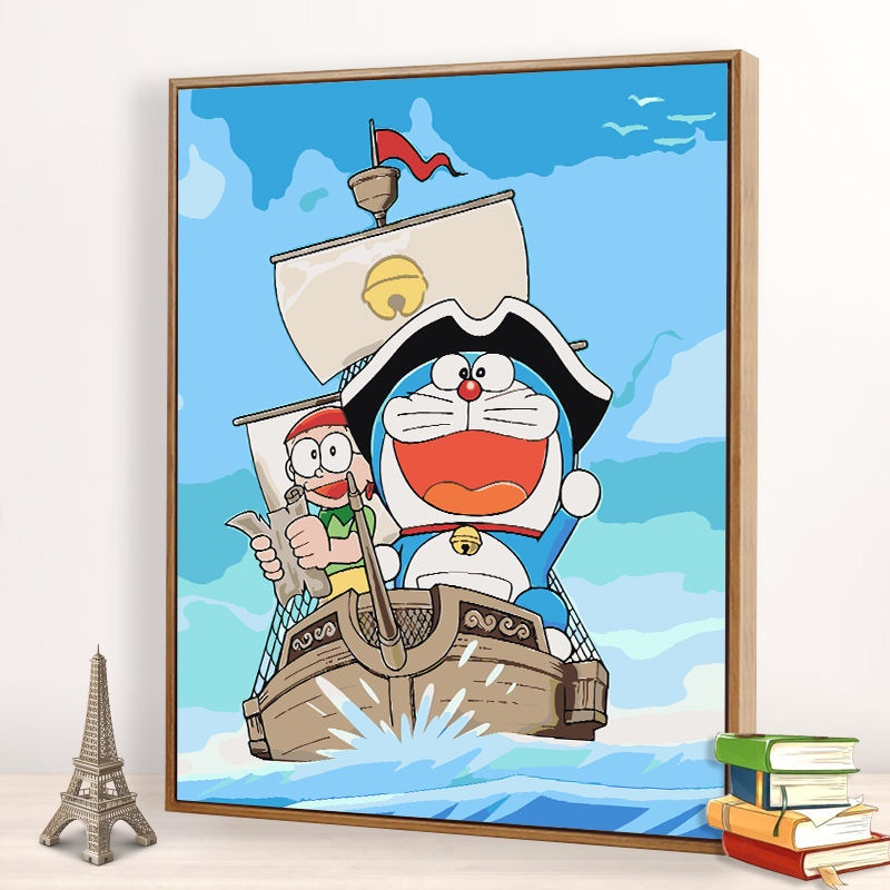 Da Tou-30*40cm/40*50cm- Anime-Doraemon-tranh số hoá anime tranh tô màu theo số Tranh Sơn Dầu Acrylic Họa Tiết Hoạt Hình Doraemon Độc Đáosơn acrylic tranh tô màu theo số hoạt hình-Tranh Tự Tô Màu sơn dầu tô màu theo số tranh tô màu theo yê