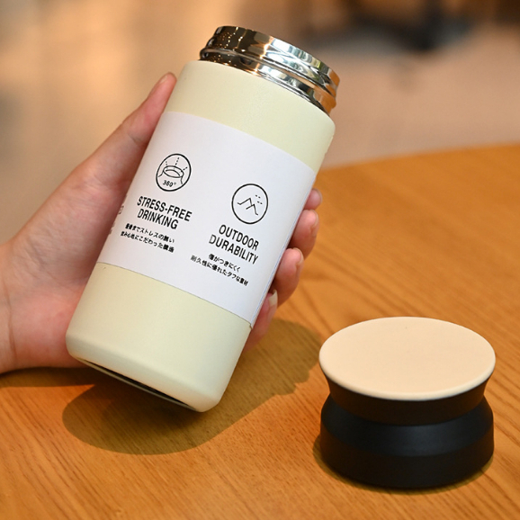 Bình Nước Giữ Nhiệt Bằng Thép Không Gỉ 304 Thiết Kế Đơn Giản Phong Cách Harajuku Nhật Bản