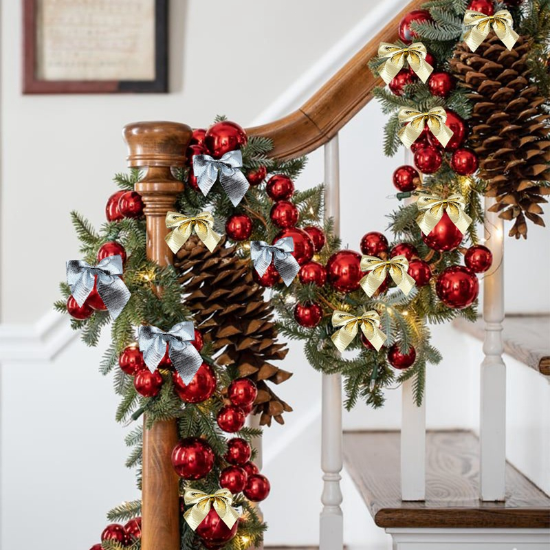 Bộ 50 Nơ Ruy Băng Trang Trí Cây Thông Giáng Sinh Năm Mới 2023