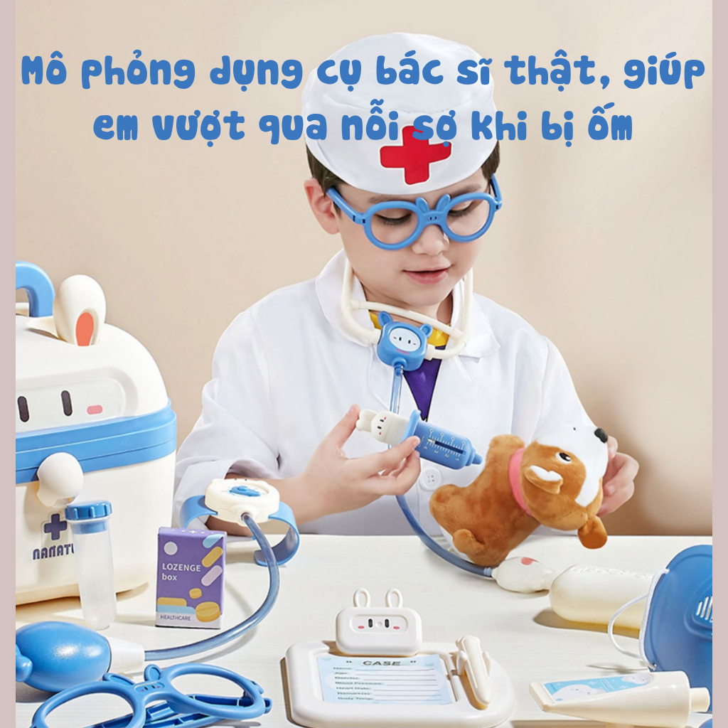 Hộp Đồ Chơi Y Tế Cầm Tay Dễ Thương Vui Nhộn Cho Bé