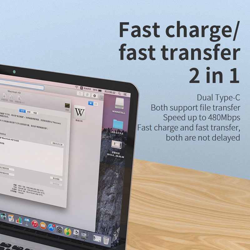 Cáp sạc nhanh ROMOSS CB321 1m/2m type-c USB PD 100w