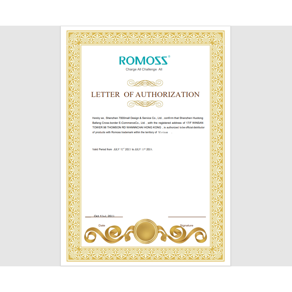 Cáp sạc nhanh ROMOSS CB321 1m/2m type-c USB PD 100w