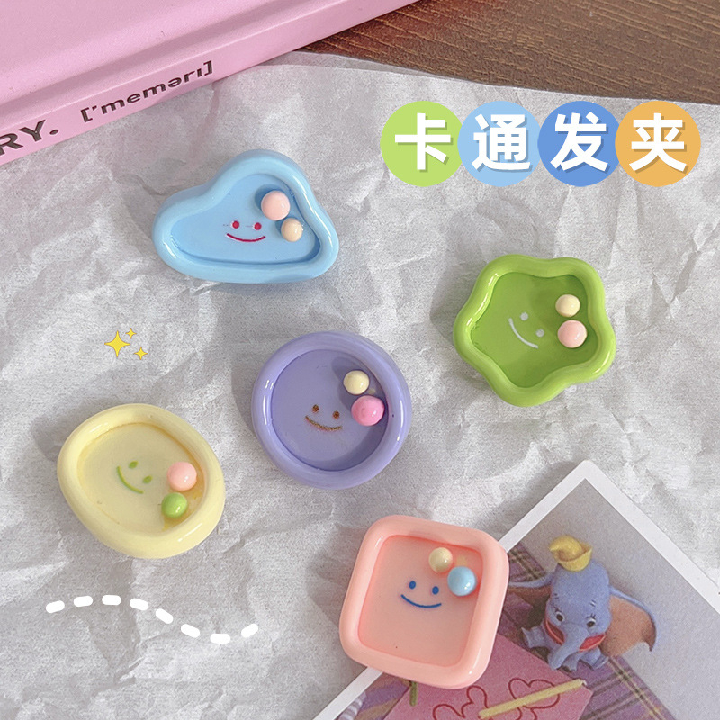 Letit Kẹp Tóc Mini Màu Macaron Họa Tiết Hoạt Hình Dễ Thương Cho Nữ