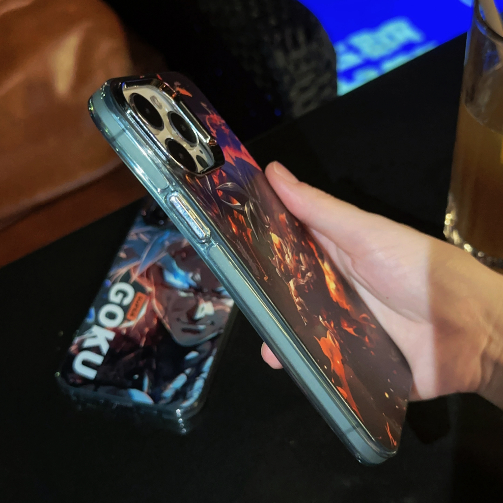 Ốp Điện Thoại Trong Suốt Hai Lớp in Hình goku Cho iphone 13 pro max iphone 11 12 13 14 pro max 14 15promax