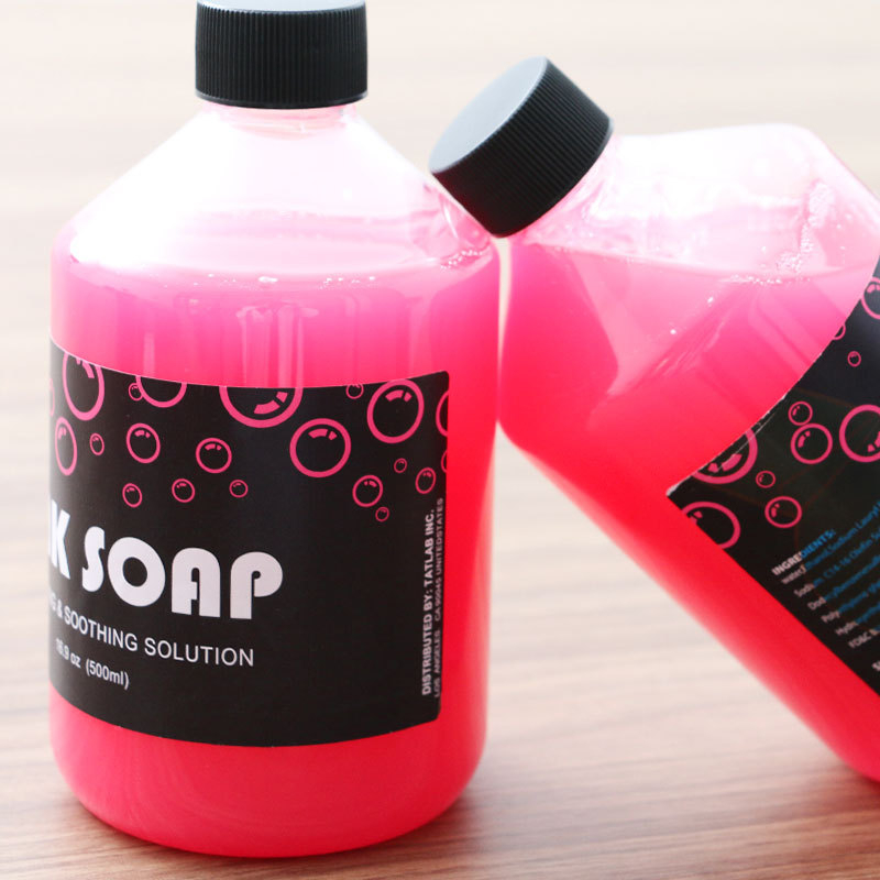 Dung dịch tạo bọt Pink/ blue soap 500ml siêu đặc giúp lau chùi mực vệ sinh da trước và sau xăm BeautyTop01