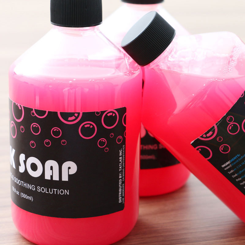 Dung dịch tạo bọt Pink/ blue soap 500ml siêu đặc giúp lau chùi mực vệ sinh da trước và sau xăm BeautyTop01