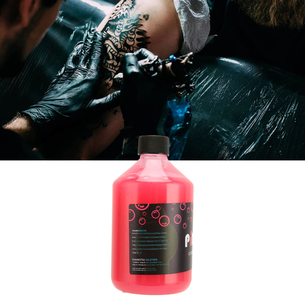 Dung dịch tạo bọt Pink/ blue soap 500ml siêu đặc giúp lau chùi mực vệ sinh da trước và sau xăm BeautyTop01