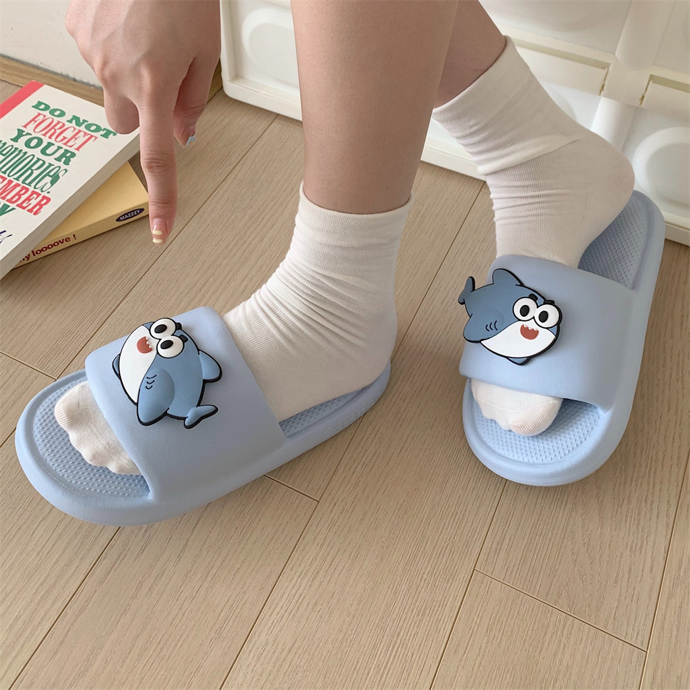 Dép đi trong nhà thoải mái cá mập dễ thương mùa hè đơn giản chống trượt cho nữ