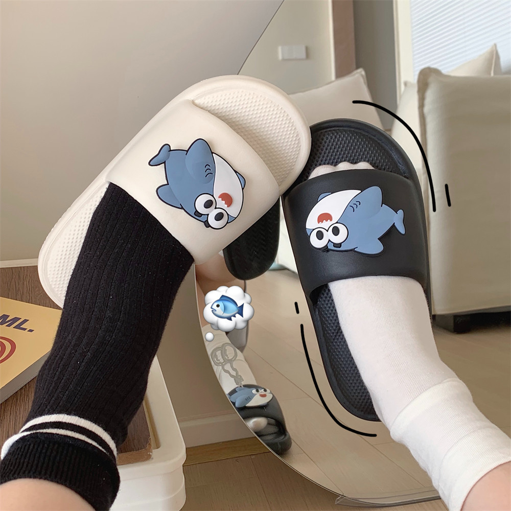 Dép đi trong nhà thoải mái cá mập dễ thương mùa hè đơn giản chống trượt cho nữ