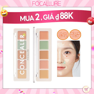 Bảng phấn che khuyết điểm FOCALLURE 5 màu độ che phủ cao dễ tán trọng lượng nhẹ 4.3g