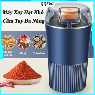 Máy xay hạt khô cầm tay đa năng cực nhanh 300w Máy xay hạt ngũ cốc khô Xay bột cốc cafe thảo dược các loại hạt dao 8 lưỡi