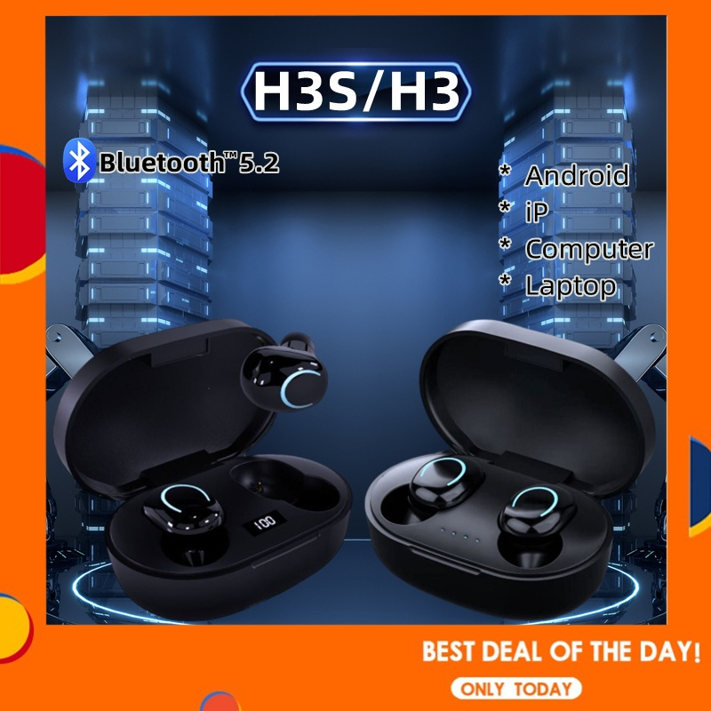 Tai Nghe bluetooth Không Dây h3s tws Có mic ChấT LượNg Cao KèM Phụ KiệN ĐiệN ThoạI