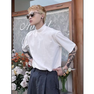  LIVE GREAT Áo Thun Tay Ngắn Dáng Rộng Cổ Đứng Thời Trang Cho Nam 