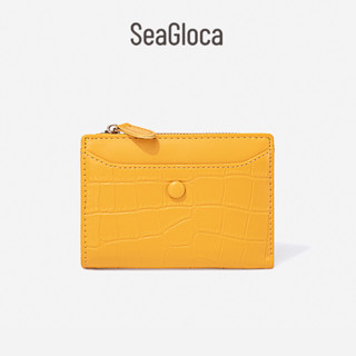 Seagloca Ví Ngắn Chất Liệu Da PU Phối Khóa Kéo Nhiều Ngăn Đựng Thẻ Tiện Dụng 657