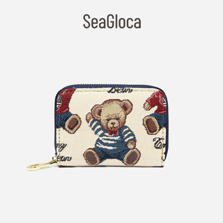 Ví Đựng Thẻ SeaGloca Thêu Họa Tiết Gấu Nhỏ Xinh Xắn Cho Nữ