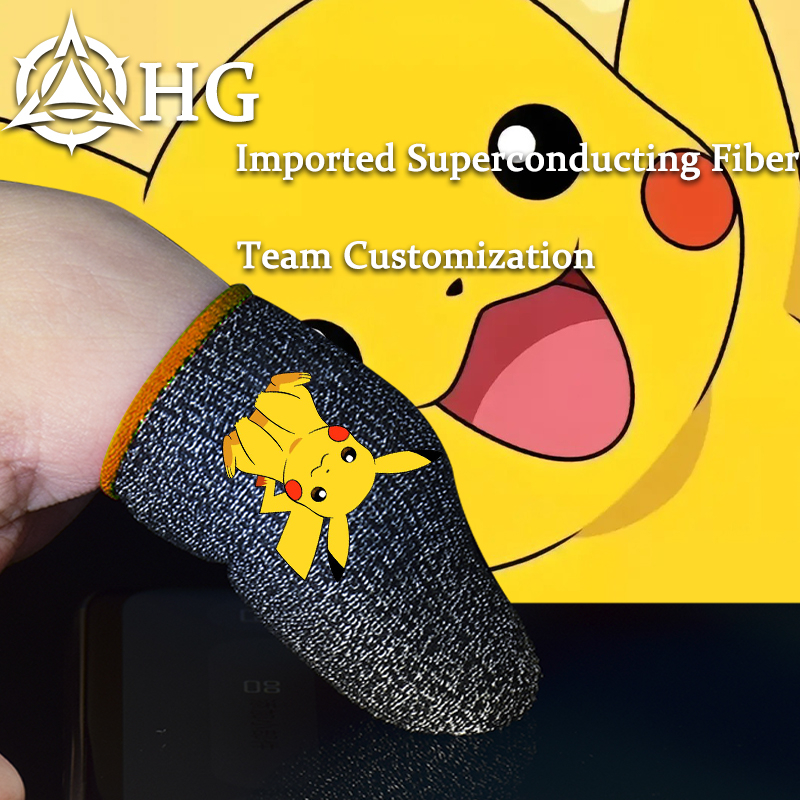 Găng Tay Chống Mồ Hôi Hình Pikachu Cho Điện Thoại Chơi Game PUBG