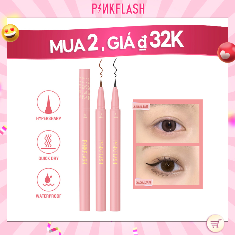 Bút kẻ mắt dạng lỏng PINKFLASH nhanh khô chống thấm nước lâu trôi siêu mịn 0.01mm