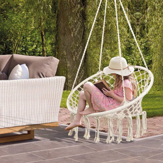 Có thể bán buôn Ghế Võng Xích Đu Macrame Lưới Dệt Kim Treo Sân Thượng Ban Công Vườn Phòng Khách Virgina056 Hàng giao ngay