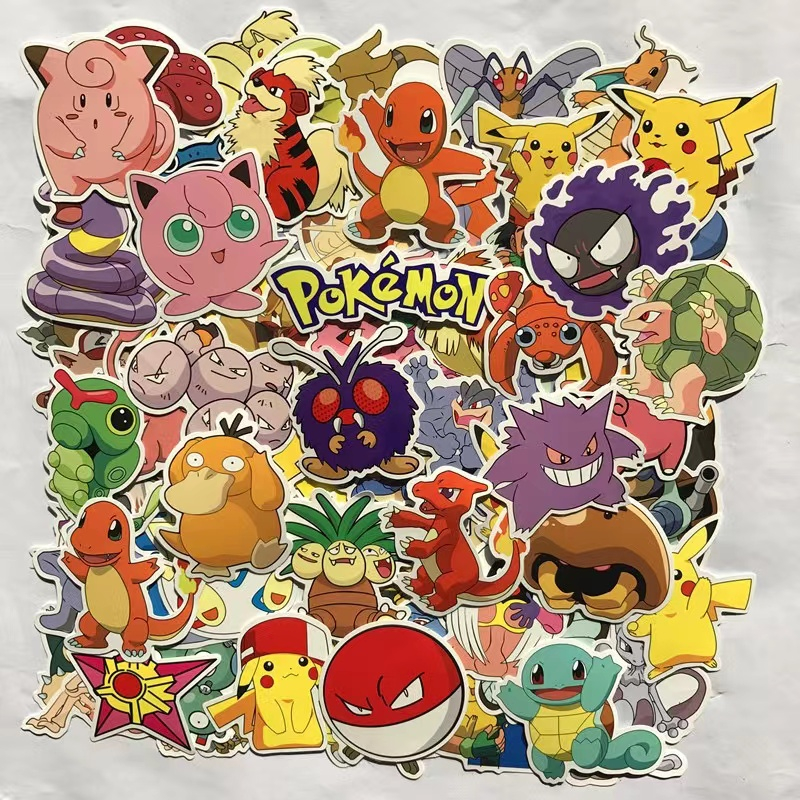Sticker Pokemon hình dán kawaii anime chống nước Loptop \Điện thoại\ Vali\ Hành lý Nhãn dán trang trí
