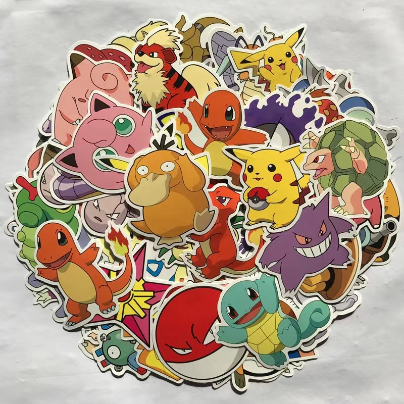 Sticker Pokemon hình dán kawaii anime chống nước Loptop \Điện thoại\ Vali\ Hành lý Nhãn dán trang trí