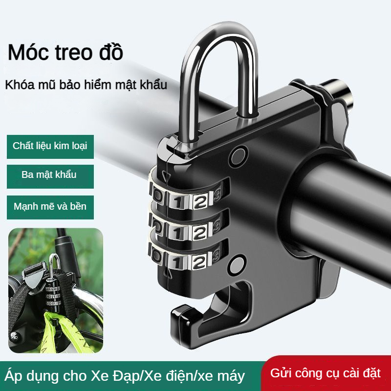 Ổ Khóa Mũ Bảo Hiểm Chống Sốc Siêu Bền Tiết Kiệm Không Gian 2.2cm-2.8cm PGIA