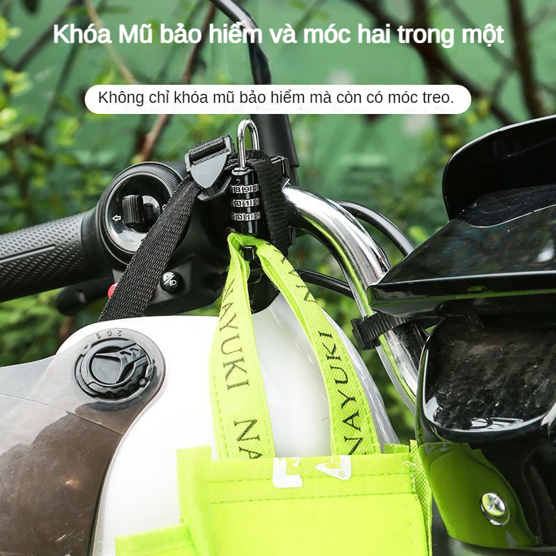 Ổ Khóa Mũ Bảo Hiểm Chống Sốc Siêu Bền Tiết Kiệm Không Gian 2.2cm-2.8cm PGIA