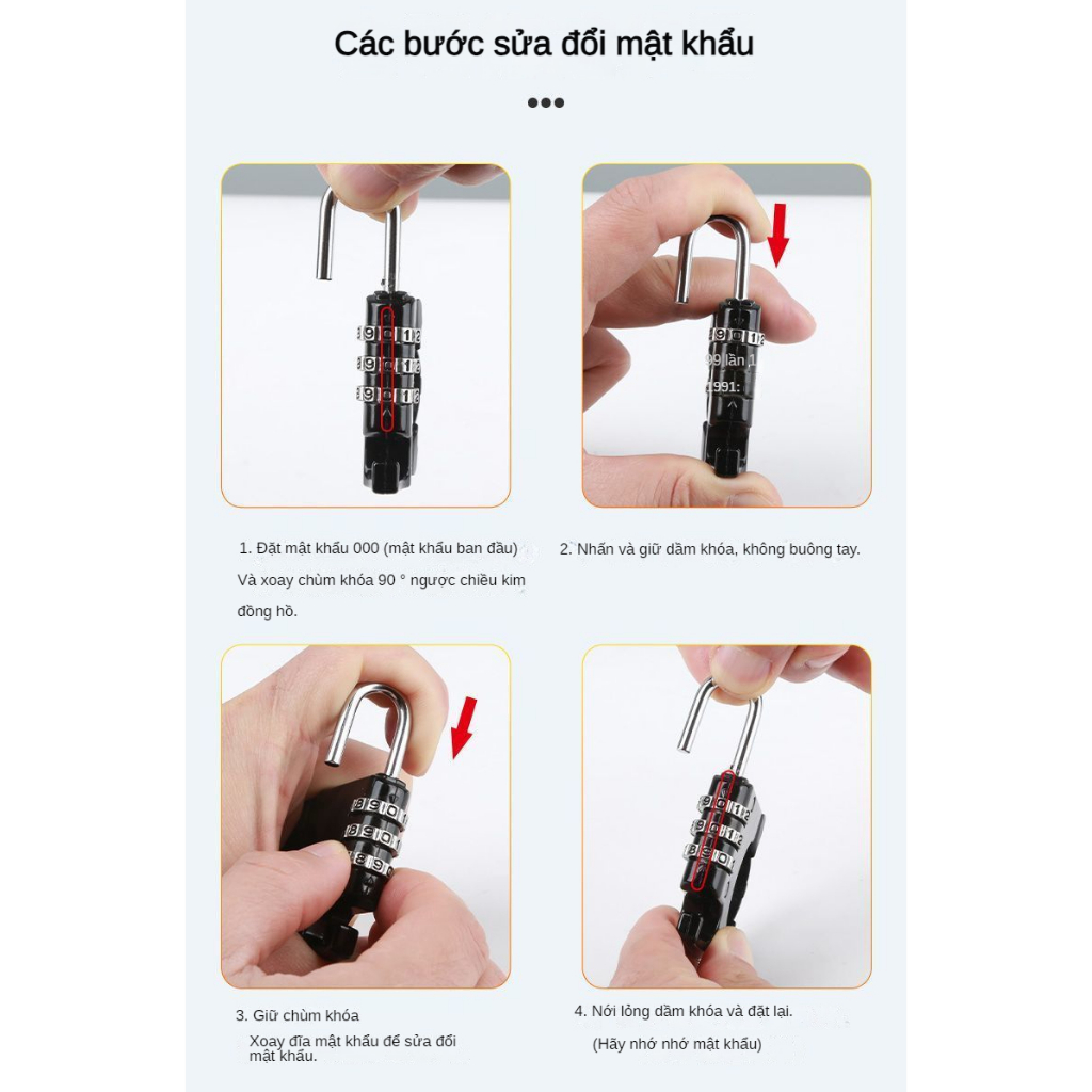 Ổ Khóa Mũ Bảo Hiểm Chống Sốc Siêu Bền Tiết Kiệm Không Gian 2.2cm-2.8cm PGIA