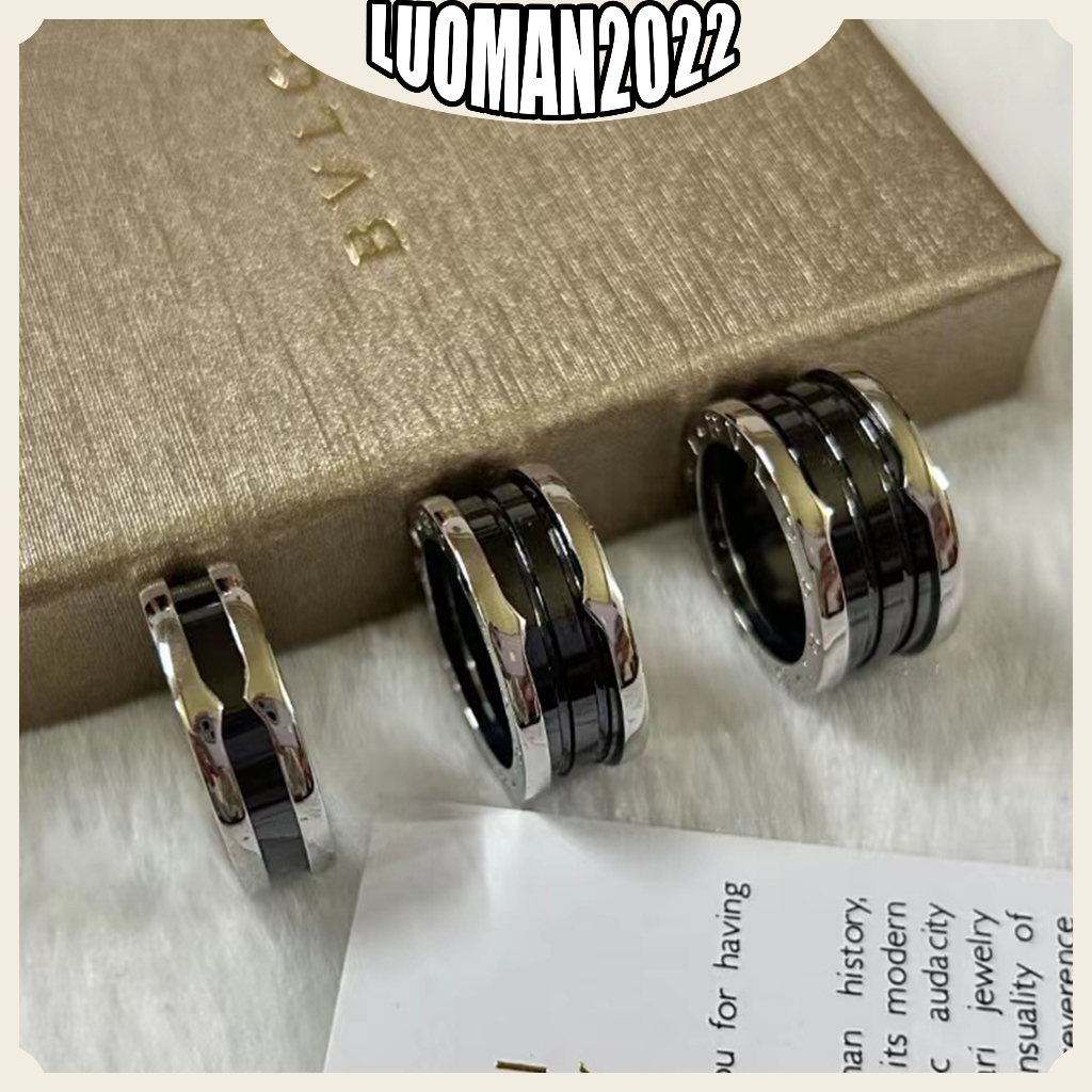 Nhẫn Bulgari BVLGARI platinum Gốm Đen