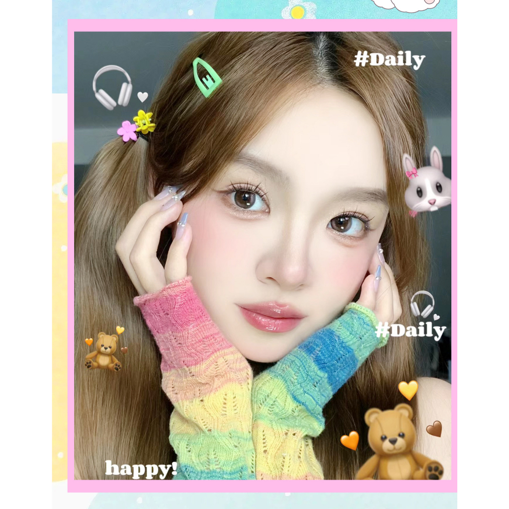 Hộp 120 Lông Mi Giả Màu Nâu / Đen / Nâu Họa Tiết Hoa Hướng Dương Dung Tích Lớn