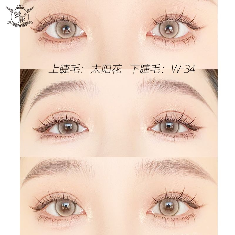 Hộp 120 Lông Mi Giả Màu Nâu / Đen / Nâu Họa Tiết Hoa Hướng Dương Dung Tích Lớn