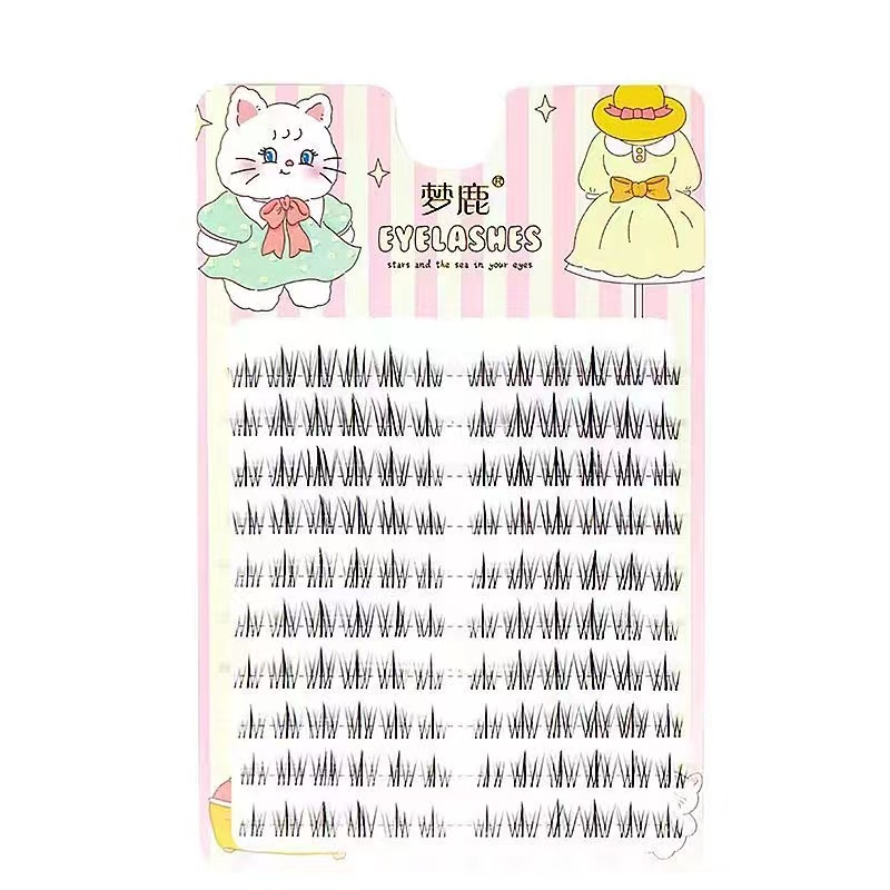 Hộp 120 Lông Mi Giả Màu Nâu / Đen / Nâu Họa Tiết Hoa Hướng Dương Dung Tích Lớn